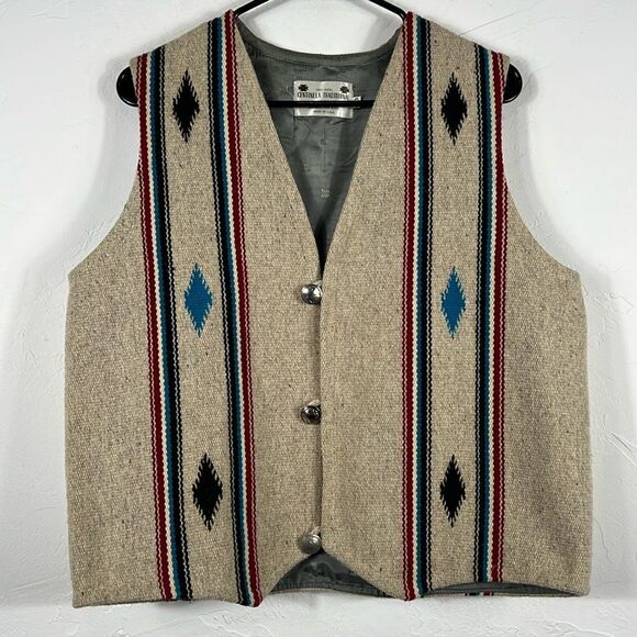 🔥🔥 Vintage CHIMAYOWEAVERS C.T.A. Native American Hand Weaved Aztec Western VES - Picture 1 of 10